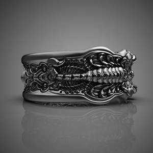 Scorpion Shaped Open <b>Ring</b> Black Gold Punk Jewelry Unisex Fashion <b>Ring</b> Gift Insect Animal Zodiac Design CY641 - Product Image 4