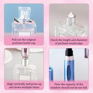 زجاجة عطر صغيرة قابلة لإعادة التعبئة سعة 5 مل من الألومنيوم للسفر مع رذاذ زجاجي للمنظفات الوجهية والغسول والزيوت الأساسية - Product Image 3