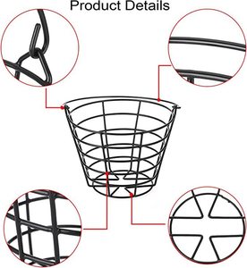 Panier en fil métallique durable avec poignée pour 50 ou 100 balles de golf – Conteneur pour balles de golf, idéal pour la pratique et les terrains de golf - Product Image 6