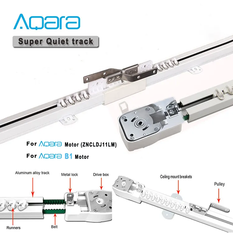 Customizable Electric Curtain Track For Aqara Zigbee Motor, Aqara Wifi motor,Super Quiet Curtain rails For Smart Home