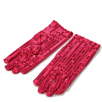 Gants courts unisexes à paillettes, couleur unie, costume à paillettes scintillantes des années 80, pour cosplay et fête