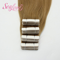 Extensions de cheveux naturels Remy de haute qualité à bandes adhésives, double épaisseur européenne, cheveux humains russes, extensions à bandes adhésives en PU sans couture