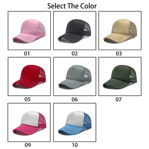 来样定做标志刺绣升华丝印5面板空白泡沫网帽运动卡车司机帽带绳 - Product Image 3