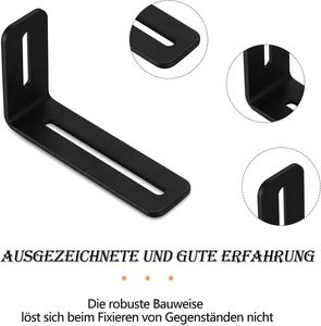 Support d'angle métallique réglable <span class=keywords><strong>SKYD</strong></span> MM-012 à fente, 90 degrés, noir, 2,32x1,69x0,71 po, pour étagère et mobilier - Product Image 4