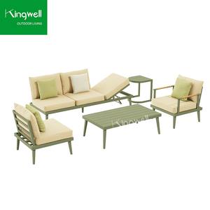 Meubles d'extérieur légers et portables, canapé <span class=keywords><strong>de</strong></span> patio pliable en aluminium avec <span class=keywords><strong>coussin</strong></span> imperméable - Product Image 5