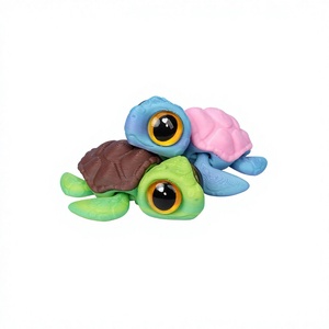 2026 Gzyuyou Aimants de réfrigérateur tortue en PLA imprimés en 3D, série sur le thème de l'océan, ornements animaux à grands yeux, mini-jouets créatifs - Product Image 1
