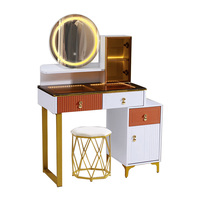 Meubles de maison Offre Spéciale femme coiffeuse avec miroir rond prix de gros ensemble de commode de rangement personnalisé avec lumière pour chambre