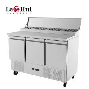 Châu Âu Phong Cách Thép Không Gỉ Thương Mại Tủ Lạnh Saladette Bánh Pizza Spreader Lạnh Bảng