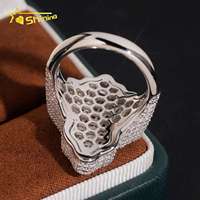 Nouvelle conception, bague en moissanite certifiée GRA VVS, argent sterling 925 véritable, haute qualité, bague pour homme, style hip-hop, moissanite