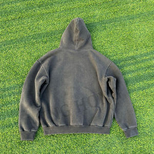 Sudadera con capucha de algodón Terry lavado de gran tamaño con tachuelas y remaches de alta calidad personalizada para hombres - Product Image 6