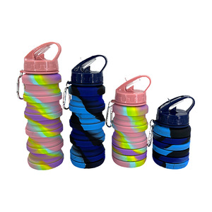 500ml Camouflage Foldable Silicone Water Bottle with Straw <strong>Collapsible</strong> Travel <strong>Cup</strong> for Outdoor Sports Hiking Camping Kids Adults - Product Image 1