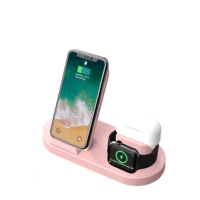 Station de charge sans fil 3 en 1 15W pour smartphone, Apple Watch et écouteurs sans fil, station verticale de bureau