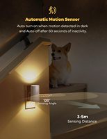 Veilleuse LED ZHILAI Mini PIR 3000K Blanc Chaud Moderne à Détecteur de Mouvement, Intensité Variable, à Brancher, en Plastique, Certifiée FCC, Garantie 1 An, pour Enfants