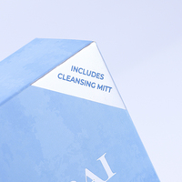 Boîte pliante personnalisée en carton plat pour nettoyant visage cosmétique, avec impression et fermeture à rabat, fabrication OEM