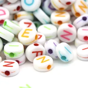 6*6/7*7mm Cube Square Alphabet Beads Colorful Plastic Loose Beads For DIY Jewelry Making Accessory
