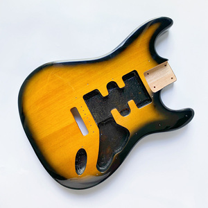 Cuerpo de guitarra de aliso sólido de 2 tonos con acabado Sunburst para kits DIY al por mayor - Product Image 4
