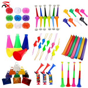 Kit de bruiteurs personnalisés avec logo pour supporters, cornes en plastique, pompons de cheerleading et bâtons gonflables pour matchs, carnavals et célébrations - Product Image 1