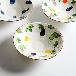 ชามเซรามิกทำมือลายมะระเคลือบเงา สไตล์โอเรียนทอล สำหรับใช้ในบ้าน - Product Image 4