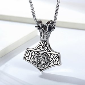 Collane con Ciondolo Punk Nordico Martello di Thor di Odino, Gioielli Impermeabili in Acciaio Inossidabile per Uomo, Vendita all'Ingrosso - Product Image 6