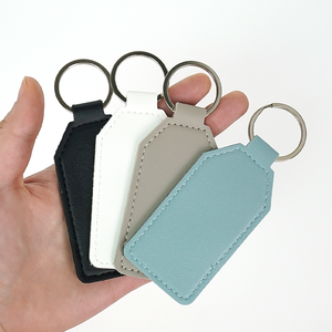 批发 PU 皮革钥匙扣定制雕刻真皮钥匙圈支架带定制徽标 - Product Image 2