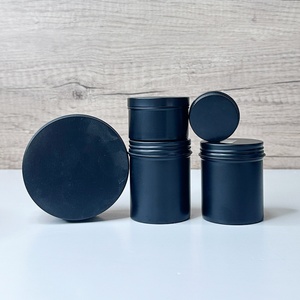 15ml 50ml 80ml 100ml Round Screw Lid Multi-specification Matte Black Aluminum Tin Cans for Hair Cream Tin Black Aluminum Can - Product Image 5