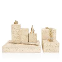 Présentoirs à bijoux en carton gypse Sundo, présentoirs en pierre de gesso, présentoirs de comptoir pour colliers et boucles d'oreilles, vitrine en verre pour magasins de bijoux