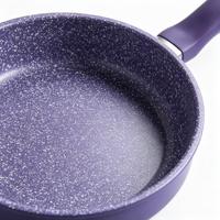 Poêle à frire en acier au carbone profond, résistante aux hautes températures, avec revêtement premium et poignée ergonomique en bakélite, polyvalente
