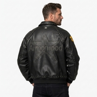 Blouson de motard en cuir de vachette OEM avec appliques, clous de luxe personnalisés, broderies et patchs en strass, blouson bomber pour homme