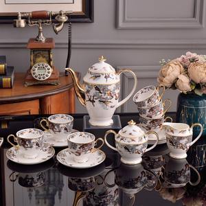 Ensemble de tasses à café de luxe de la série Jungle de haute qualité, bordure dorée, réception d'hôtel, ensemble de 15 pièces, tasse à café et soucoupe - Product Image 2