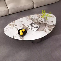 Table basse d'appartement au design moderne, table basse durable avec plateau en pierre, table basse luxueuse pour salon, table basse unique en forme de galet
