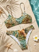 Maillots de bain personnalisés en gros pour femmes, ensemble bikini 2 pièces string, maillot de bain col en V profond, vêtements de bain pour femmes