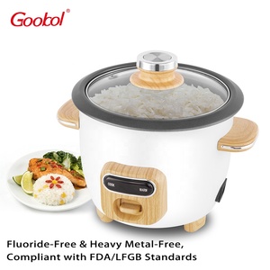 Cuisinière à riz électrique automatique en acier inoxydable de 1 L avec revêtement antiadhésif en aluminium, appareil ménager inclus - Product Image 1