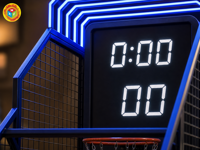 Jeu de basket-ball Arcade Hoops à monnayeur avec chronomètre de score pour centre commercial FEC