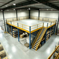 HONGXIN Étagère de mezzanine robuste personnalisable à 2-3 niveaux, sans boulons, à rivets, en acier laminé à froid, finition thermolaquée, conception réglable