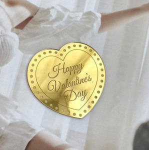 Nouveau Cupcake Acrylique Gâteau Topper Mon Amour Coeur Forme Gâteau Disques pour <span class=keywords><strong>Happy</strong></span> Valentines Day Joyeux Anniversaire Gâteau Accessoires - Product Image 3