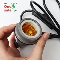 Kit de protection pour lampe de reproduction avec interrupteur de contrôle de température et cordon, support de lampe en aluminium à trois voies pour animaux