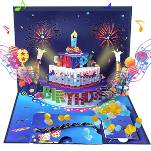 Musica e luce Led carta <span class=keywords><strong>di</strong></span> <span class=keywords><strong>buon</strong></span> <span class=keywords><strong>compleanno</strong></span> 3D Pop up fuochi d'artificio musicale biglietto <span class=keywords><strong>di</strong></span> <span class=keywords><strong>compleanno</strong></span> con bracciale fatto a mano e coriandoli - Product Image 3