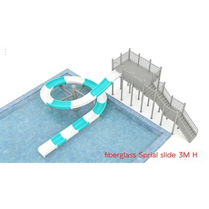 Tobogán de Agua en Espiral de Fibra de Vidrio de 3 Alturas para Área de Juegos Acuáticos, Certificado de Seguridad EN1176 CE - Product Image 4