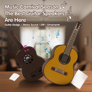 Người hâm mộ âm nhạc trẻ em Quà tặng Guitar loa không dây âm thanh tuyệt vời Máy tính để bàn trang trí di động ngoài trời du lịch Guitar loa không dây - Product Image 5