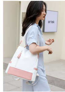 Sac à dos en PU grande capacité pour étudiantes, sac de voyage pour femmes, nouveau design tendance avec couleurs assorties - Product Image 6