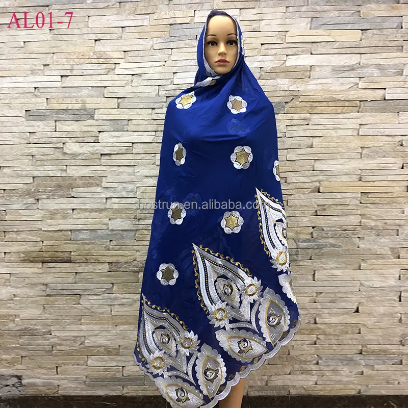 AL01高品質のアフリカの女性のスカーフソフトネットヘビーシフォンスカーフ祈りのスカーフ