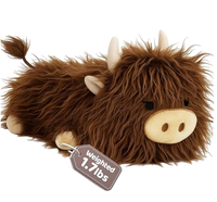 Peluche personnalisable en forme de vache des Highlands, lestée et chauffante, avec rembourrage en coton PP ultra doux, brodée, pour le soulagement de la douleur et le confort émotionnel