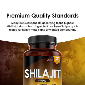 OEM Shilajit 120 Cápsulas Veganas 1400mg 60% Ácido Fúlvico Extrato de Pimenta Preta Suplemento Alimentar para Homens e Mulheres Aumenta a Energia - Product Image 5