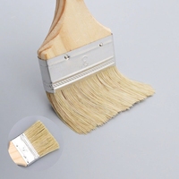 Pinceau industriel à poils naturels doux et fibres synthétiques pour peinture murale, colle de barbecue, nettoyage domestique, manche en bois