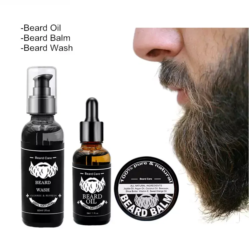 Óleo de crescimento de barba orgânico para homens, produto com etiqueta privada