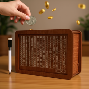 กล่องใส่เงินไม้ทรงสี่เหลี่ยมผืนผ้า 10000 สำหรับออมเงินตามเป้าหมาย ประหยัดพลังงาน เป็นมิตรกับสิ่งแวดล้อม ใช้ตกแต่งได้ - Product Image 2