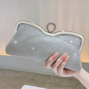 Bolso de Mano de Lujo con Cristales de Alta Calidad para Fiesta, Cartera de Noche con Pedrería para Mujer, con Cadena - Product Image 5
