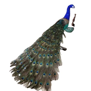 Oiseaux décoratifs avec pince, paillettes dorées, lot de 4