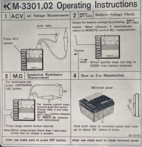 Kyoritsu M-3301,02 Mégohmmètre de résistance et de tension CA d'occasion - Product Image 4
