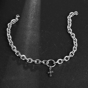 Men's Stainless Steel <b>Cross</b> Bracelet <b>Chain</b> Link Geometric Design Gift Jewelry CE605 - Product Image 2